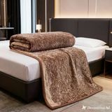 Elegant Emboss Çift Kişilik İspanyol Battaniye Tarçın