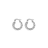 Elegant Hoop Gümüş Burgu Kadın Halka Küpe 2X2cm