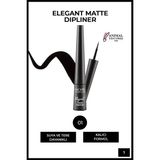Elegant Matte Dipliner Waterproof Suya Dayanıklı - 01 Coal Black - Siyah