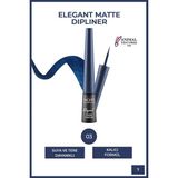 Elegant Matte Dipliner Waterproof Suya Dayanıklı - 03 Navy Blue - Mavi