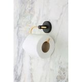 Elegant Siyah-Gold Tuvalet Kağıtlığı - Paslanmaz Çelik, Yapışkanlı Tuvalet Kağıdı Askısı