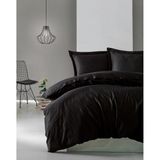 Elegant Stripe Saten Çift Kişilik Nevresim Takımı Antrasit - Standart - Axel