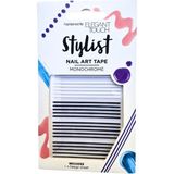 Elegant Touch Stylist Monochrome Nail Art Siyah-Beyaz Renkler Tırnak Şerit Bant Süsü - Siyah - Beyaz