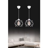 Elegante Beyaz Modern Sarkıt Salon Mutfak Oturma Odası Hol Avize Aydınlatma (2 ADET/CAMSIZ)