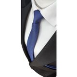 Elegante Cravatte Acem Mavisi Renginde Armürlü Dokuma Kravat Ve Cep Mendili