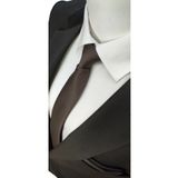Elegante Cravatte Acı Kahve Renginde Armürlü Dokuma Kravat Ve Mendil