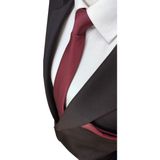 Elegante Cravatte Bordo Renk Armürlü Desen Kravat ve Mendil Seti