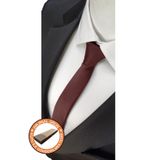 Elegante Cravatte Bordo Renk Extra Slim Kalıp Özel Kutulu Ince Mat Kravat Ve Cep Mendili