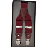Elegante Cravatte Bordo Renk Lüks Erkek Pantolon Askısı - Standart