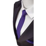 Elegante Cravatte Elegante Mor Renk Armürlü Dokuma Kravat ve Mendil Mikro Kumaşla Şık Tasarım