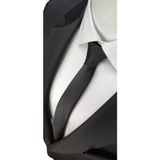 Elegante Cravatte Erkek Kravat Düz Siyah Dupont Mat Saten Extra Slim Kalıp Günlük ve Özel Kullanım