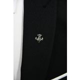 Elegante Cravatte Fleur De Lys (ZAMBAK) Gümüş Renk Ceket Yaka Iğnesi Broş Rozet