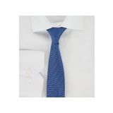 Elegante Cravatte Indigo Mavi Renk Armürlü Oxford Desen Kravat Ve Mendil Seti