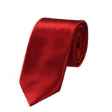 Elegante Cravatte Kırmızı Saten Kravat ve Cep Mendili Seti