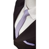 Elegante Cravatte Lila Renginde Armürlü Dokuma Kravat Ve Mendil Ve Cep Mendili