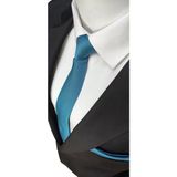 Elegante Cravatte Mavi Armürlü Dokuma Kravat Mikro Kumaş ve Mendil ile Şık Tasarım