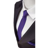 Elegante Cravatte Mor Renk Armürlü Dokuma Kravat ve Mendil