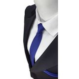 Elegante Cravatte Parlament Mavi Renginde Armürlü Dokuma Kravat Ve Mendil