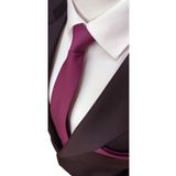 Elegante Cravatte Şarabi Renginde Armürlü Dokuma Kravat Ve Mendil