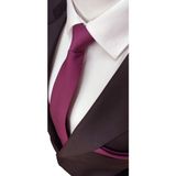 Elegante Cravatte Şarabi Renginde Elegante Armürlü Desenli Kravat ve Mendil Mikro Dokuma Erkek İçin Şık Seçim - Mürdüm