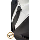 Elegante Cravatte Siyah Renk Armürlü Oxford Dokuma Kumaş Kravat Ve Cep Mendili
