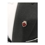 Elegante Cravatte Vintage Atlı Desenli Bordo Renk Broş