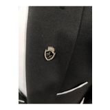 Elegante Cravatte Vintage Atlı Desenli Siyah Renk Ceket Yaka İğnesi Broş