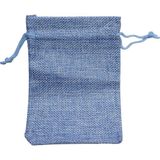 Elegantshop 10 x 13 cm (10 Adet) Kese, Kuruyemiş, Çerez, Lokum, Çikolata, Kahve, Kına, Hediye, Altın, Sünnet, Nişan, Düğün Kesesi Ipli - Mavi
