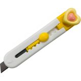 Elegantshop Mini Maket Bıçağı Falçata 9 cm 665A-KALP - Sarı