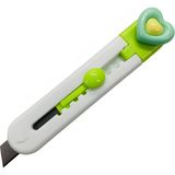 Elegantshop Mini Maket Bıçağı Falçata 9 cm 665A-KALP - Yeşil