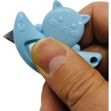 Elegantshop Mini Maket Bıçağı Falçata Kedi 6 cm FX681 - Mavi
