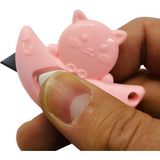 Elegantshop Mini Maket Bıçağı Falçata Kedi 6 cm FX681 - Pembe
