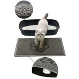 Elekli PVC Kedi Tuvalet Önü Paspası Kıvırcık Kedi Kumu Paspas -Gri 40x60 CM