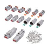 Elektrik Konnektör Terminali, 8 Adet 2 Pinli 22-14AWG Su Geçirmez Gri Erkek ve Dişi Terminal, Motosiklet, Kamyon, Araba, Tekne ve Scooter Için Denizcilik Kablo Konnektörleri - standart