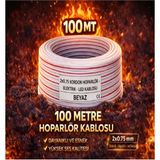 Elektrik - LED - Hoparlör Kablosu 2x0.75 mm – Dayanıklı ve Esnek Beyaz Kordon Kablo Kardelen - 100 mt