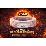 Elektrik - LED - Hoparlör Kablosu 2x0.75 mm – Dayanıklı ve Esnek Beyaz Kordon Kablo Kardelen - 25MT