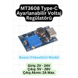 elektrik MT3608 Type-C Girişli Ayarlanabilir DC/DC Voltaj Regülatörü - Step-Up (Boost Converter)