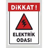 Elektrik Odası - Uyarı Levhası 15X20 cm Polikarbon - 15 x 20 cm - 1 Adet
