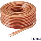Elektrik Oto Tesisat Kablosu Çiftli Bitişik Kordon Saf Bakır 2X0.75mm 5 Metre Şeffaf
