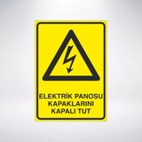 Elektrik Panosu Kapaklarını Kapalı Tut 21X29 Arkası Yapışkanlı Sticker - 21 x 28 Cm