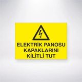 Elektrik Panosu Kapaklarını Kilitli Tut Sticker 20X28 Cm