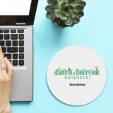Elektrik ve Elektronik Mühendisleri Için Yuvarlak Mousepad - Beyaz