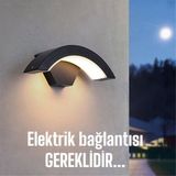 Elektrikle Çalışır 24 Watt Iç ve Dış Mekan LED Duvar Aplik Bahçe Kapı Girişi Armatür 3200K Gün Işığı - Siyah
