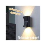 Elektrikle Çalışır 6 Watt, Günışığı LED Aplik, Bahçe Duvar Apliği, Iç ve Dış Mekan, Merdiven Aplik - yok - Siyah