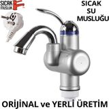 Elektrikli Anlık Su Isıtıcı, Lavabo Monteli, Termal Şofben, Gümüş Renk