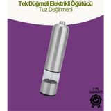 Elektrikli Baharat Öğütücü Pilli Paslanmaz Çelik Tuz Karabiber Değirmeni