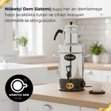 Elektrikli Çay Makinesi Çay Kazanı 50 Bardak | Emir Nöbetçi Dem Sistemli Çay Otomatı - Inox Parlak