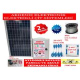 Elektrikli Çit Ayı Domuz Kovucu 50 W Panel 24 Amper Akü Full Ekip