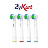 Elektrikli Diş Fırçası Yedek Başlığı Oral-B Braun Uyumlu Renk Halkalı 4’Lü