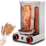 Elektrikli Dumansız Dikey Izgara Şişi, 360° Otomatik Döner Tavuk ve Kebap Izgarası, Ayarlanabilir Sıcaklıkta 50-300°C, Paslanmaz Çelik Ev, Ticari Kullanım ve Dış Mekan Mangal için